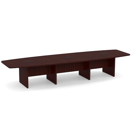 Officesource OS Laminate Conference Tables - Expandable Boat Shaped Conference Table with Slab Base OSCB14MH